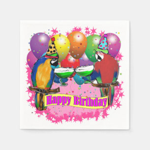 BIRTHDAY PARROTS NAPKIN