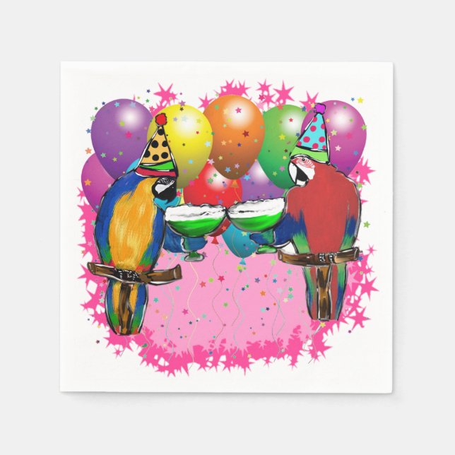 BIRTHDAY PARROTS NAPKIN (Front)