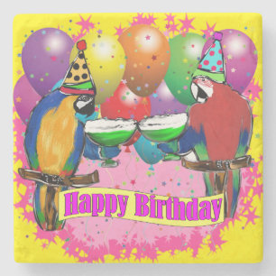BIRTHDAY PARROTS STONE COASTER