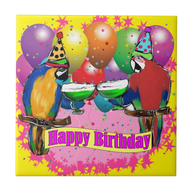 BIRTHDAY PARROTS TILE (Front)