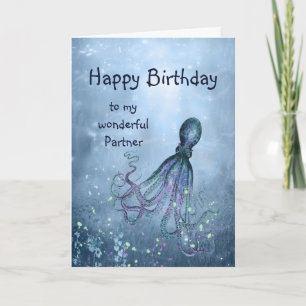 Birthday Partner Fun Romantic Octopus Hug You Card