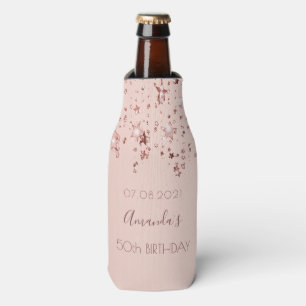 Birthday party 50 rose gold stars bottle cooler