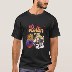 Birthday Party 8th  Rollin Into 8 Bowling Retro Su T-Shirt