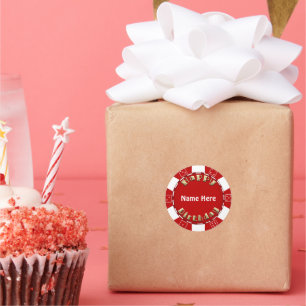 Birthday party add age poker chip sticker