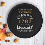 Birthday Party Add Name And Year Paper Plate<br><div class="desc">Add your name and any year birthday design. Easy to do with the template provided. More gifts and party supplies available with the "Legendary" design in the store.</div>