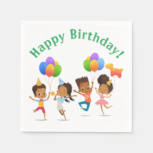 Birthday Party (African-American)  Napkin (Front)