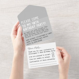 Birthday Party All In One Invitation