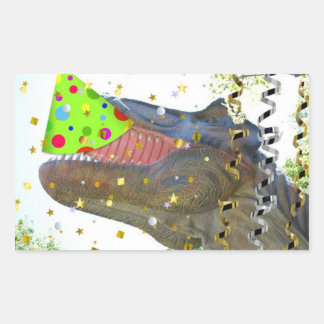Birthday Party Animal Dinosaur Rectangular Sticker