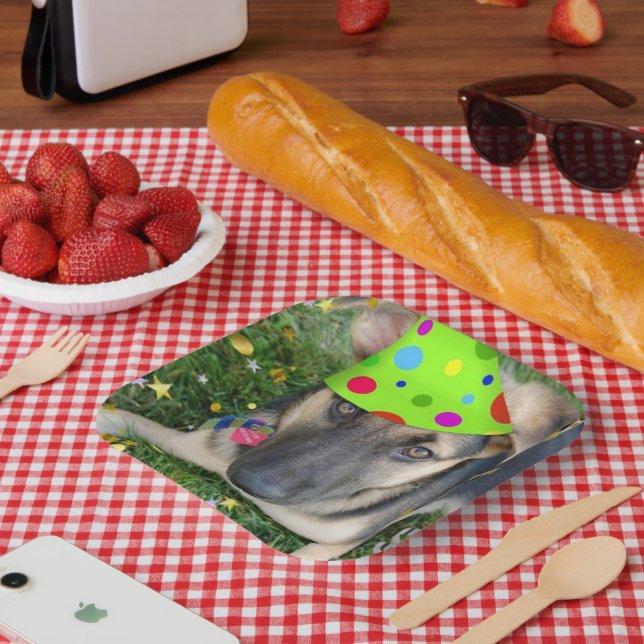Birthday Party Animal German Shepherd Paper Plate (Picnic)