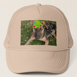 Birthday Party Animal German Shepherd Trucker Hat