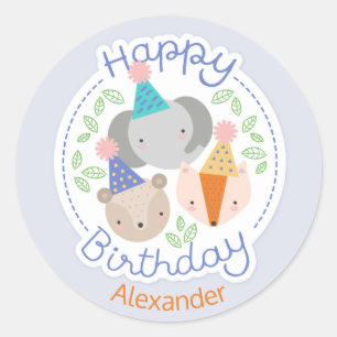Birthday Party Animals Stickers