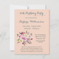 Birthday Party Any Age Watercolor Flowers