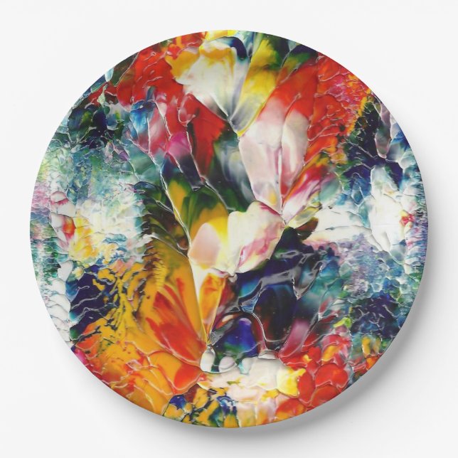 Birthday Party Art Paper Dinner Plates (Front)