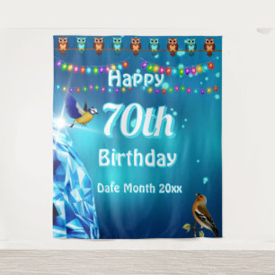 Birthday Party backdrop Diamond Glitter & Birds Tapestry