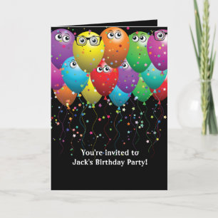 Birthday party balloon bunch card