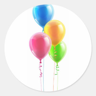 Birthday party balloon set classic round sticker