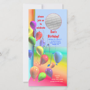 Birthday Party Balloon Wall Invitation