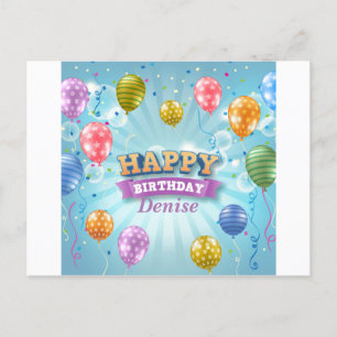 Birthday Party Balloons Announcement Postcard