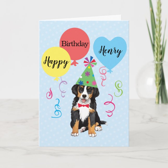 Birthday Party Balloons Berner Card (Front)
