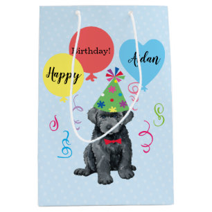 Birthday Party Balloons Bouvier des Flandres Medium Gift Bag