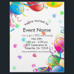 Birthday Party Balloons Confetti Event Flyer<br><div class="desc">Birthday Party Balloons Confetti Event Flyer</div>