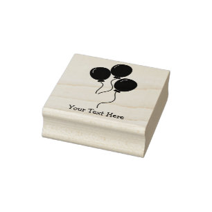 Birthday Party Balloons Custom Text Rubber Stamp