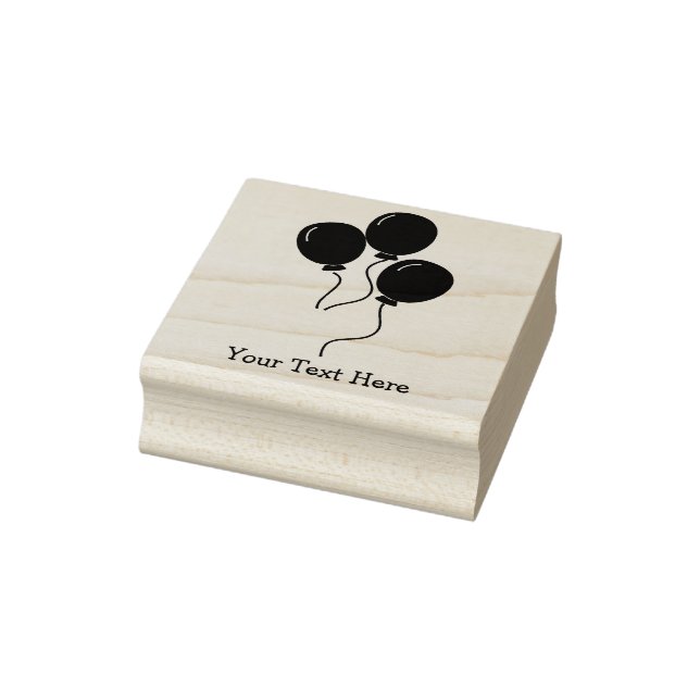 Birthday Party Balloons Custom Text Rubber Stamp (Stamp)