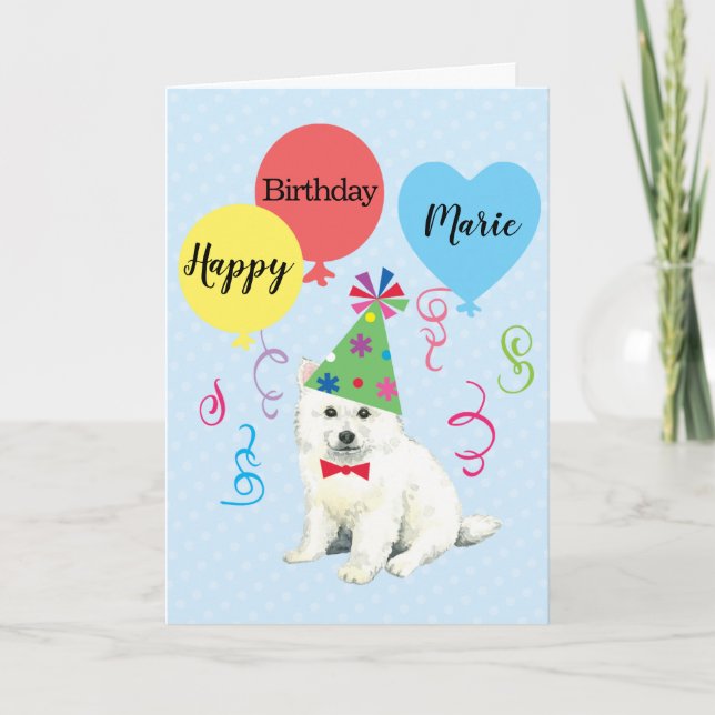 Birthday Party Balloons Eskie Card (Front)