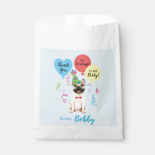 Birthday Party Balloons French Bulldog Favour Bag