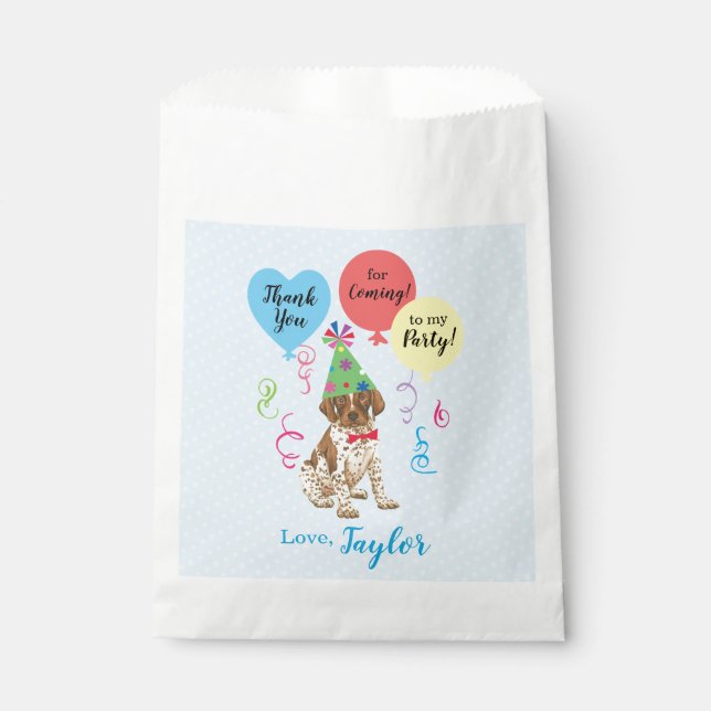 Birthday Party Balloons German Shorthaired Pointer Favour Bags (Front)