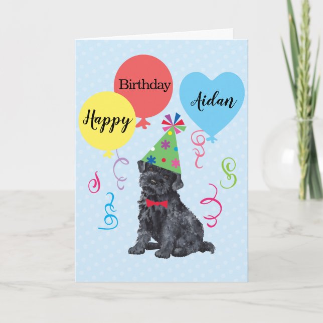 Birthday Party Balloons Kerry Blue Terrier Card (Front)