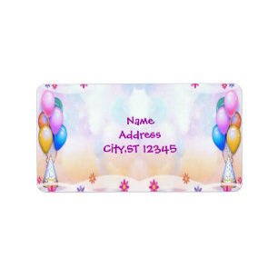 Birthday Party Balloons Label