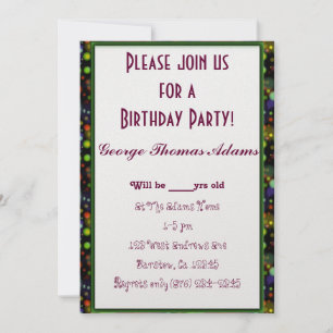 Birthday Party Balloons Pattern Destiny Savvy Invitation