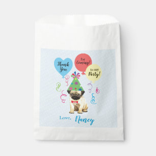 Birthday Party Balloons Pug Favour Bag