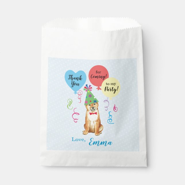 Birthday Party Balloons Shiba Inu Favour Bags (Front)