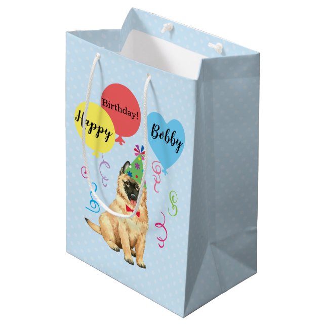 Birthday Party Balloons Tervuren Medium Gift Bag (Front Angled)