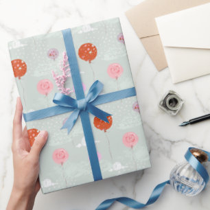 Birthday Party Balloons Wrapping Paper