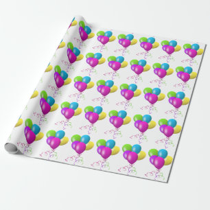 Birthday Party Balloons Wrapping Paper