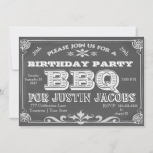 Birthday Party Bar B Que Invitation