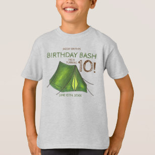 Birthday Party Bash Camp Tent Sleepover Camping T-Shirt