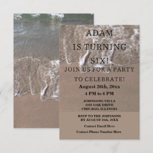 Birthday Party Beach Nautical Custom Trendy Cool Invitation