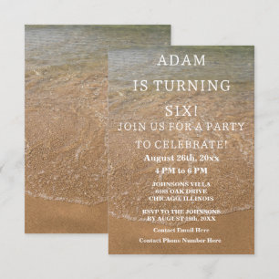 Birthday Party Beach Nautical Custom Trendy Scenic Invitation