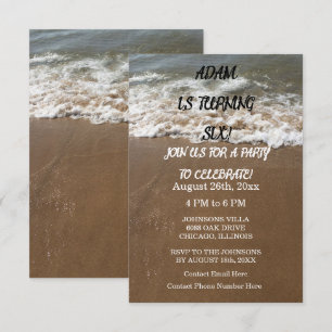 Birthday Party Beach Nautical Ocean Custom Age Invitation