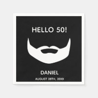 Birthday party beard black white men monogram