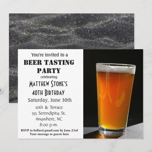 Birthday Party Beer Tasting Invitation (Front/Back)