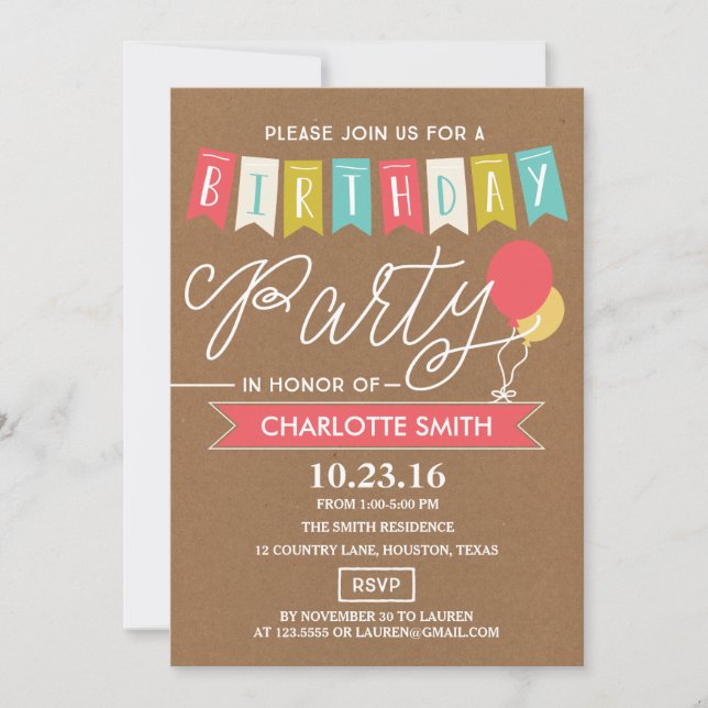 Birthday Party | Birthday Invitation (Front)
