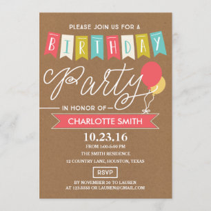 Birthday Party Birthday Invitation
