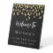 Birthday party black gold confetti welcome