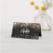 Birthday party black gold glitter dust place card