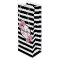 Birthday party black stripes pink florals name